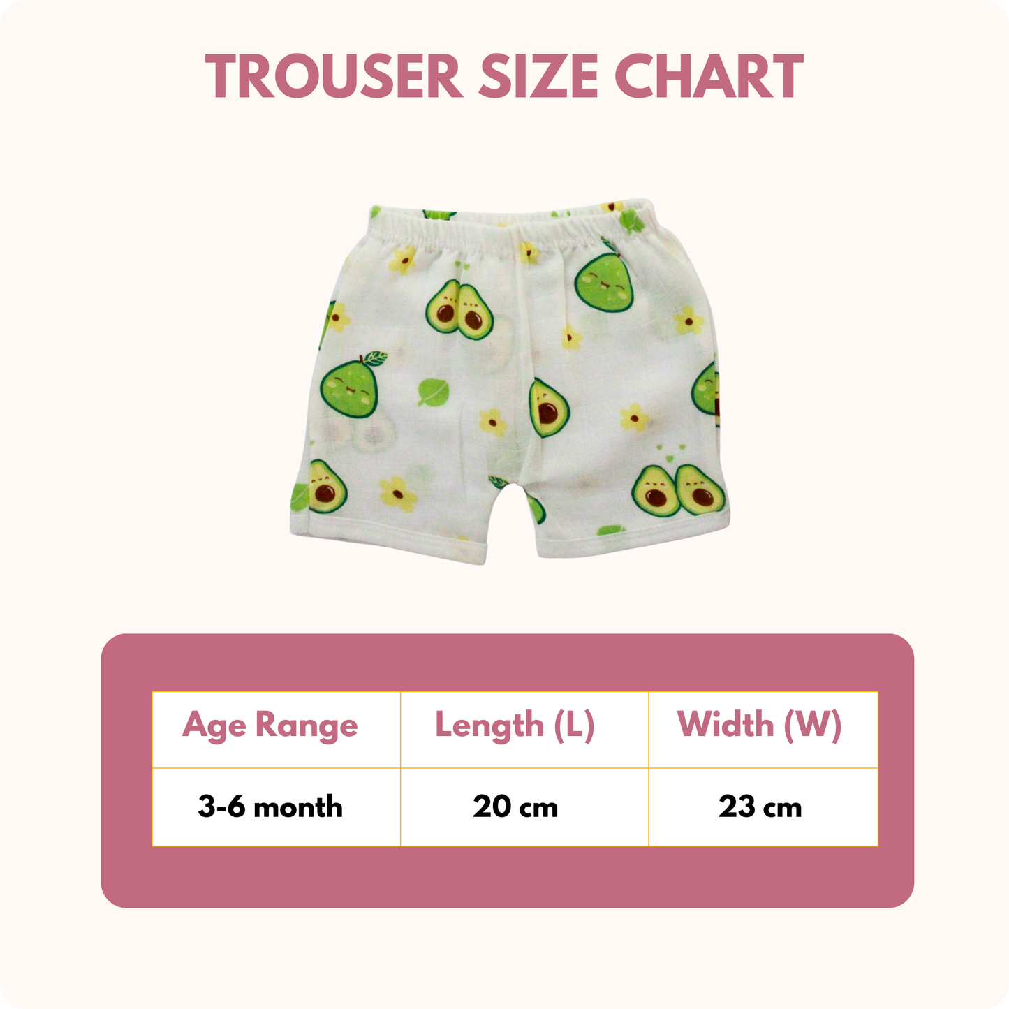 Avocado Garden Muslin Trouser Set | Pack of 1 | 3-6 Month