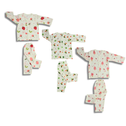 Organic Muslin Sleepsuit | Full Sleeve Top & Pant (Pack of 3)