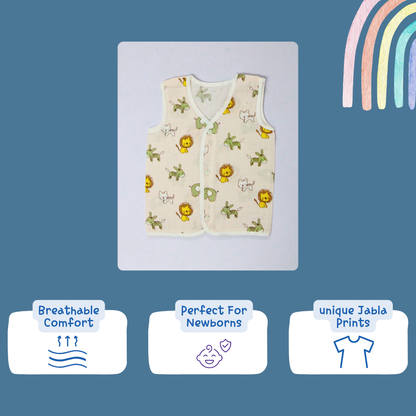 100% Cotton Muslin Button Jabla for Newborns & Infants | Pack of 5