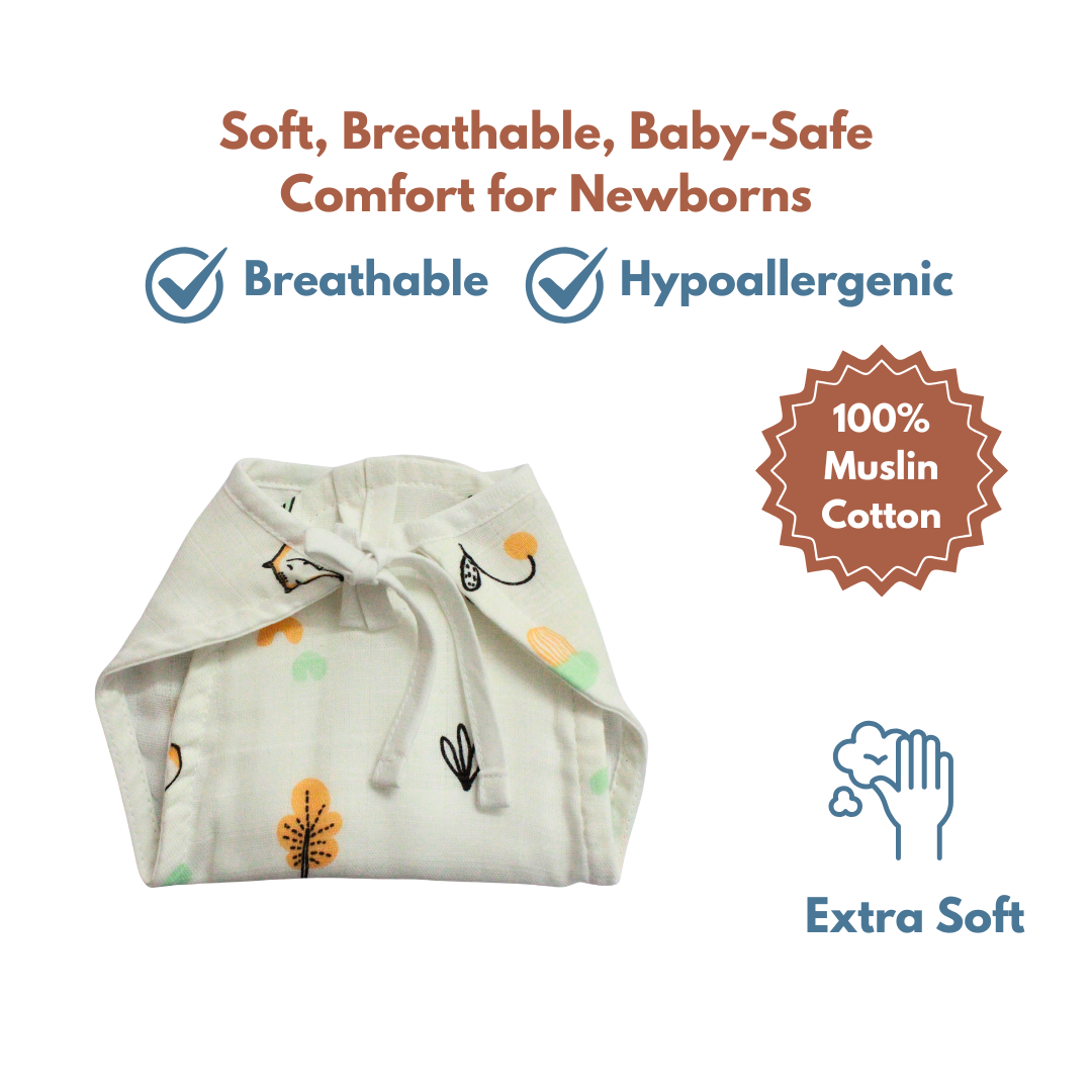unisex Basic Langot Nappies Pack of 5 for Newborn Baby