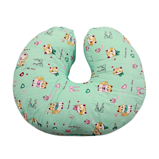 Kitty Bloom Premium Cotton Nursing Pillow for Newborn Baby | Breastfeeding & Feeding Support Cushion | 0–12 Months