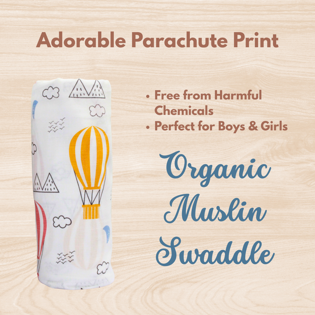 Muslin Swaddle Blanket for Baby (100 x 100 cm, Parachute ,Pack of 1)