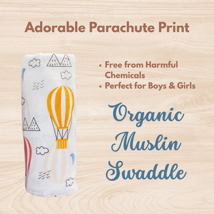 Muslin Swaddle Blanket for Baby (100 x 100 cm, Parachute ,Pack of 1)