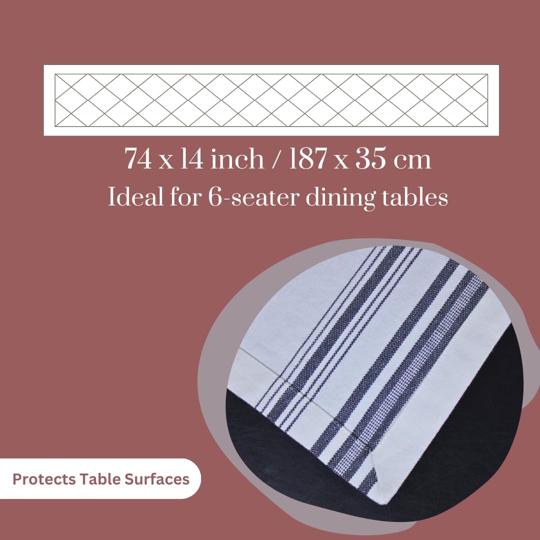 Premium Stripe Table Runner – Buy 1 Get 1 Free | Perfect for 6-Seater Dining Tables