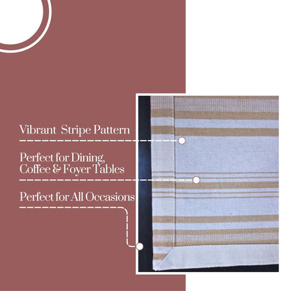 Premium Stripe Table Runner – Buy 1 Get 1 Free | Perfect for 6-Seater Dining Tables