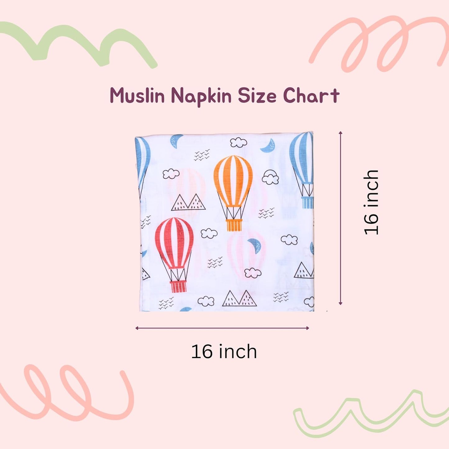 Organic Muslin Baby Premium Face Towels 16x16 Inch