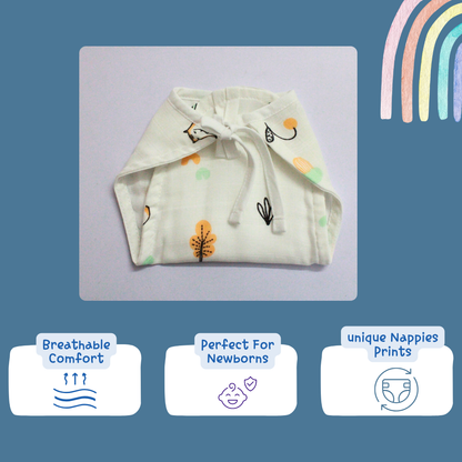 unisex Basic Langot Nappies Pack of 5 for Newborn Baby