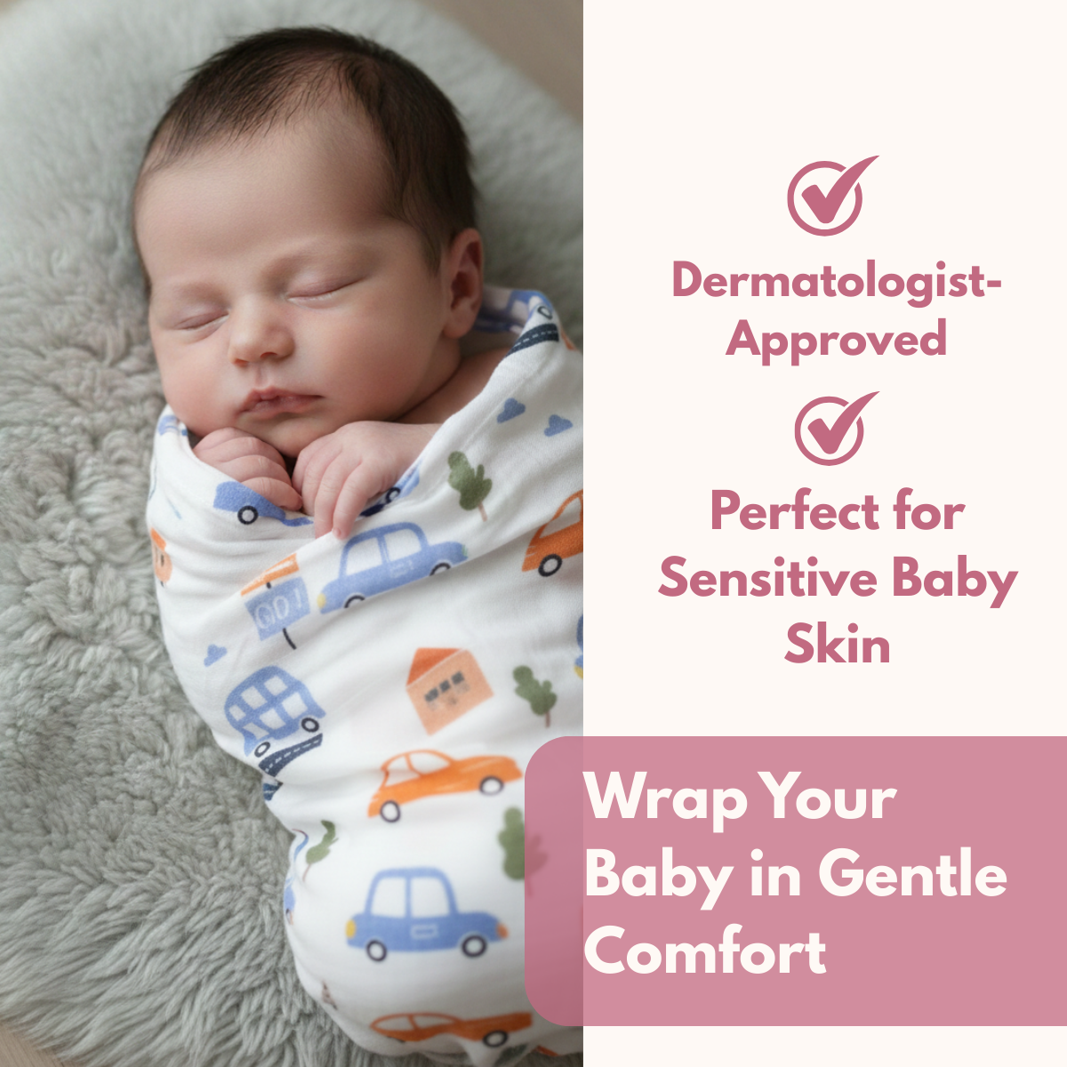 Car & Teddy Bear 100% GOTS Certified | Double Layer Muslin Swaddle (70 x 70 cm, Pack of 2)