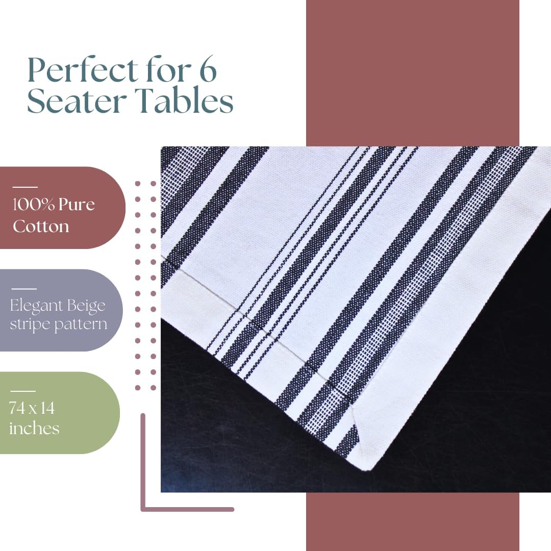 Premium Stripe Table Runner – Buy 1 Get 1 Free | Perfect for 6-Seater Dining Tables