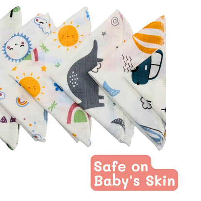 Organic Muslin Baby Premium Face Towels 16x16 Inch