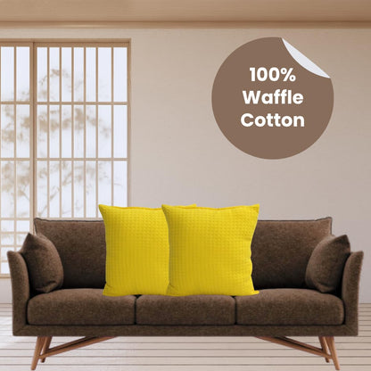 100% Cotton Waffle Textured Cushion Covers Set of 5 – 18x18 Inch