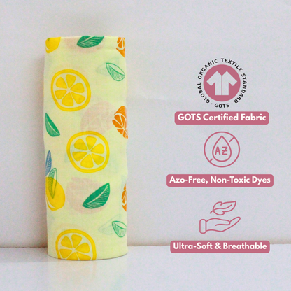 Orange & fox 100% GOTS Certified | Double Layer Muslin Swaddle (75 x 75 cm, Pack of 2)