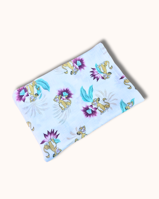 Lion Kingdom 100% GOTS Certified | Double Layer | Muslin Swaddle (120 × 100 cm)