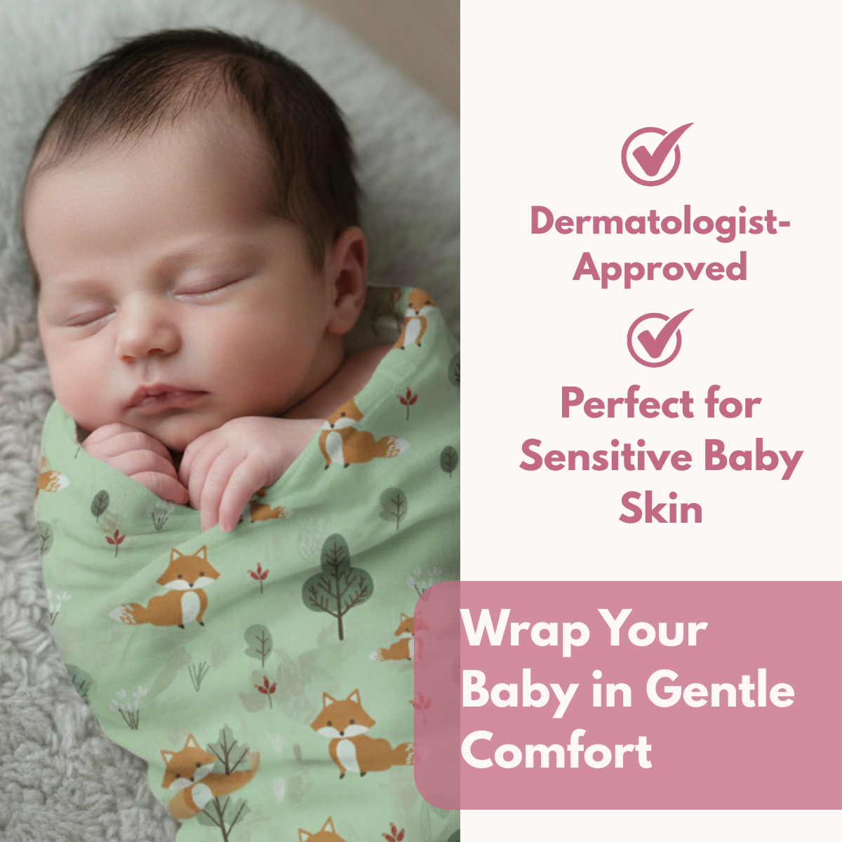 Orange & fox 100% GOTS Certified | Double Layer Muslin Swaddle (75 x 75 cm, Pack of 2)