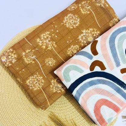 100% Cotton Muslin Cloth for Baby Towel/Swaddle Pack of 2, 120 * 100 cm(49 * 39) inches