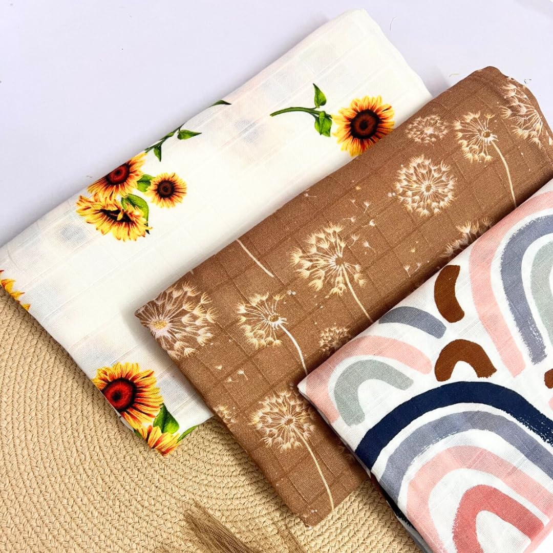 Muslin Cloth for Baby Towel/Swaddle Pack of 3, 120 * 100 cm(49 * 39) inches