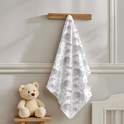 Deer & elephant Printed Organic Muslin Swaddle Pack of 2, 100 x 100 cm
