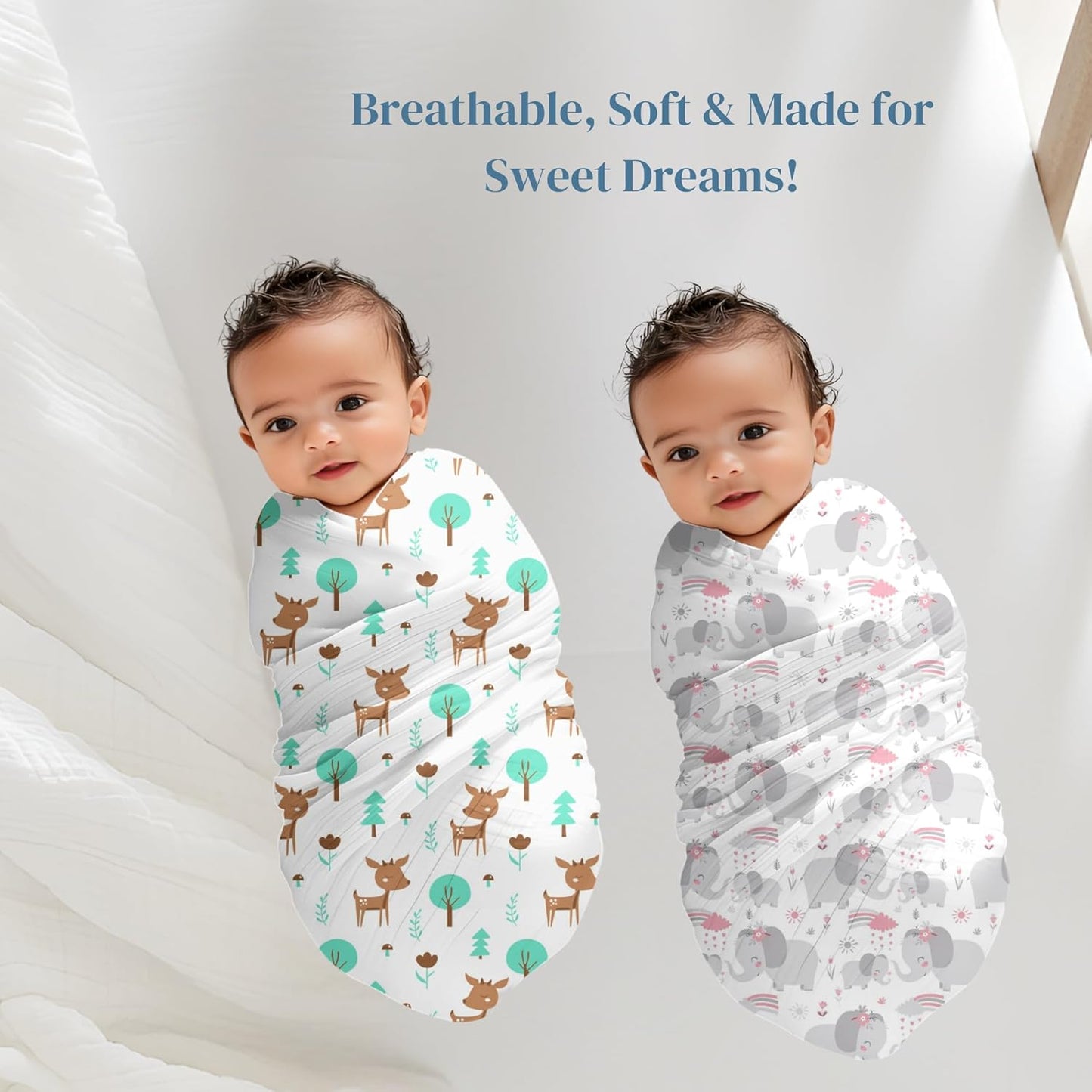 Muslin swaddle pack of 3, 100 x 100 cm