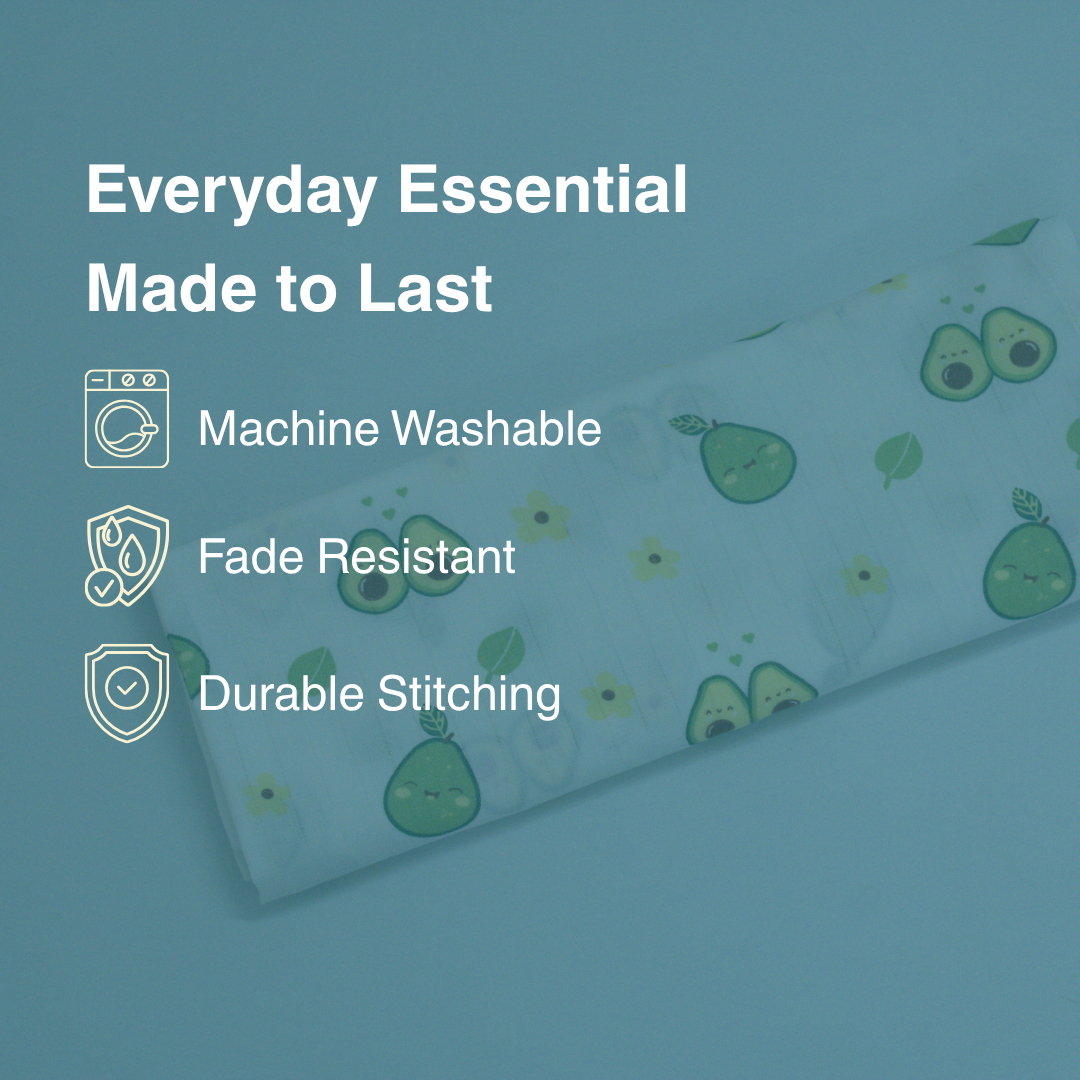 Happy Avocado 100% Organic Muslin Baby Bath Towel (100 × 70 cm)