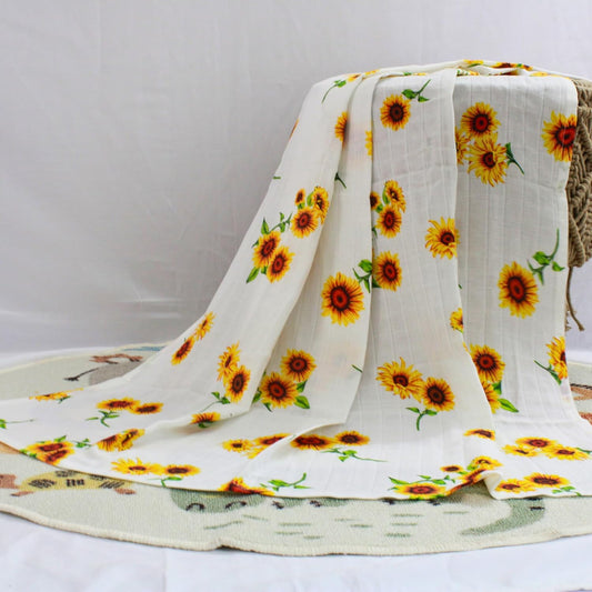 100% Organic muslin sunflower Bath Towel 120x100 cm (49 x 39 Inches)