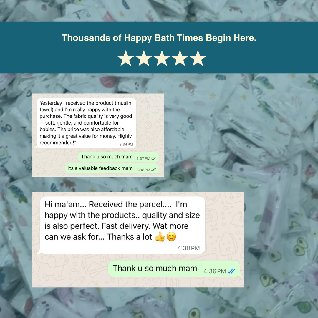 Happy Avocado 100% Organic Muslin Baby Bath Towel (100 × 70 cm)
