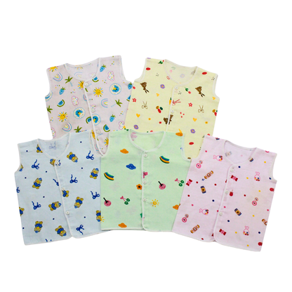 100% Cotton Muslin Button Jabla for Newborns & Infants | Pack of 5