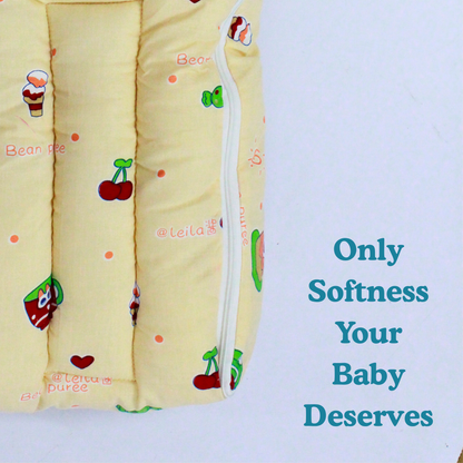 Tiny Teddy Premium Cotton Baby Carry Nest with Hood & Secure Zip (0–6 Months)