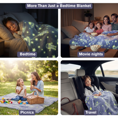 Space Travel Glow in the Dark Baby Blanket for Kids – 145 × 85 cm | Pack of 1