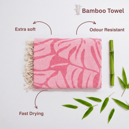 Pink Bamboo Bath Towel 190 x 95 cm - 380 GSM | Pack of 1
