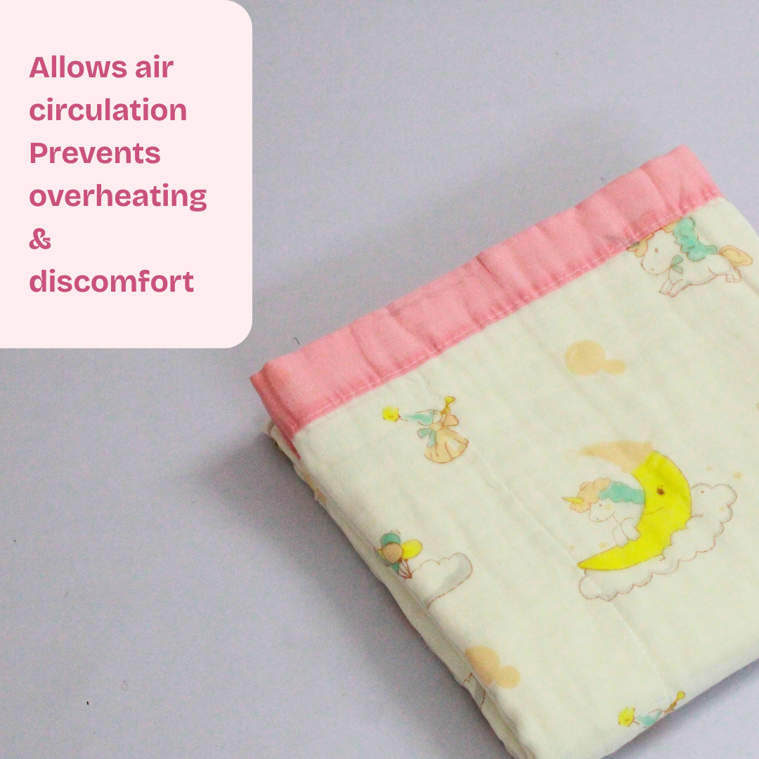 6 Layer Unicorn Dream Print Baby Blanket 110x100 cm - Pack of 1