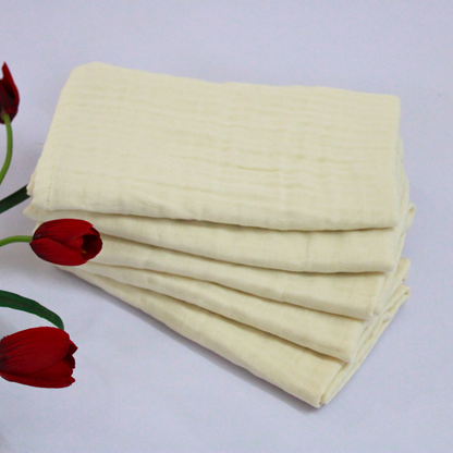 Muslin Baby 4 layer crinkled small sized Bath Towels (Pack of 5), 50 x 50 inch | Newborn to Toddler