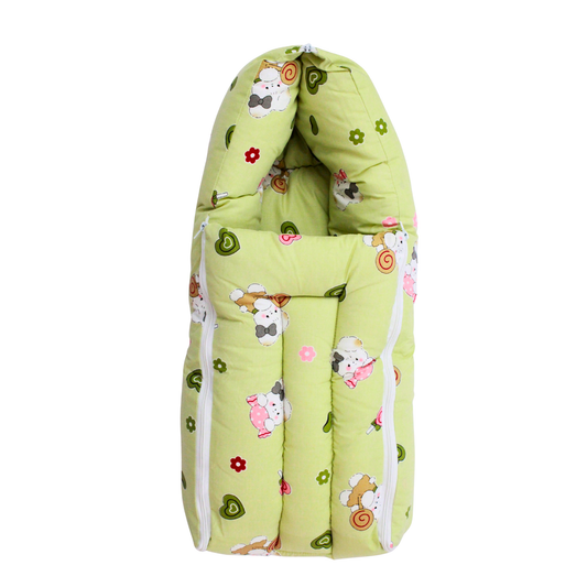 Little Dino Dreams Premium Cotton Baby Carry Nest with Hood & Secure Zip (0–6 Months)