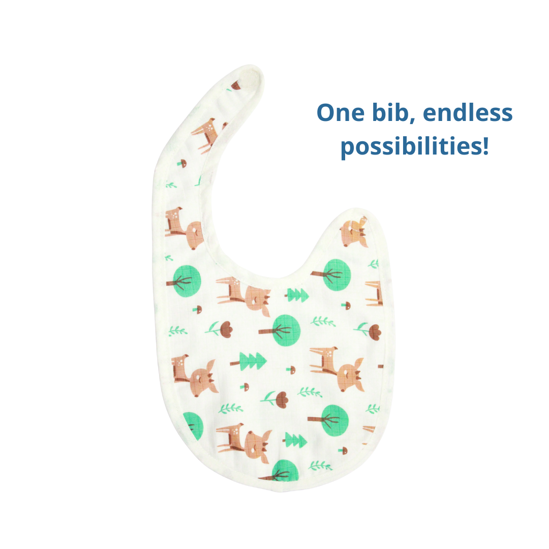 BIGMOON 100% Organic Muslin Baby Bibs for Babies Ages 0-3, Pack of 3