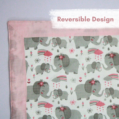 Bigmoon Organic Muslin Reversible Baby Blanket – 6-Layer Soft Cotton Blanket for Newborns, Boys & Girls (105 x 105 cm Elephant Print)