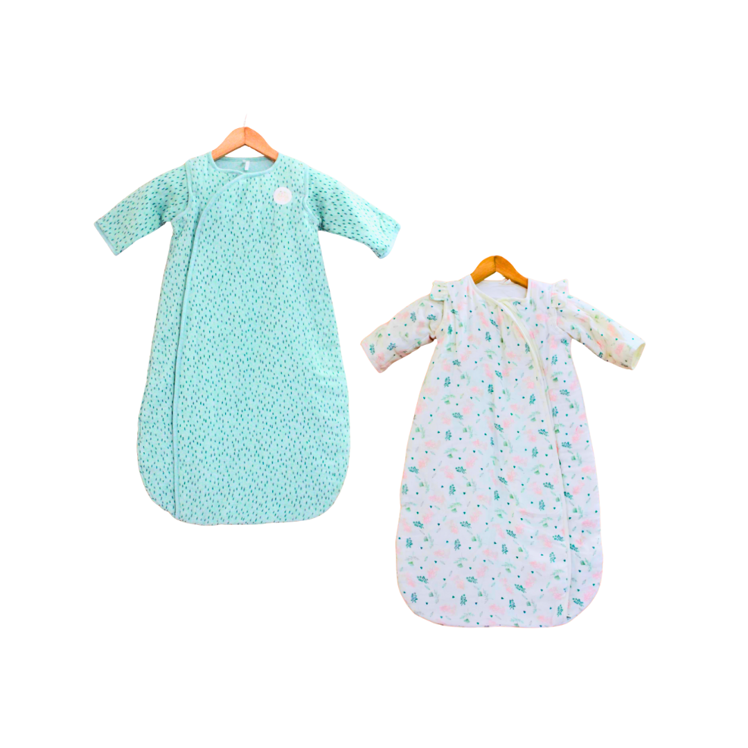 2.5 TOG 100% Cotton Baby wearable Blanket - Combo Pack of 2, 86x65 cm (Sleep Sack)
