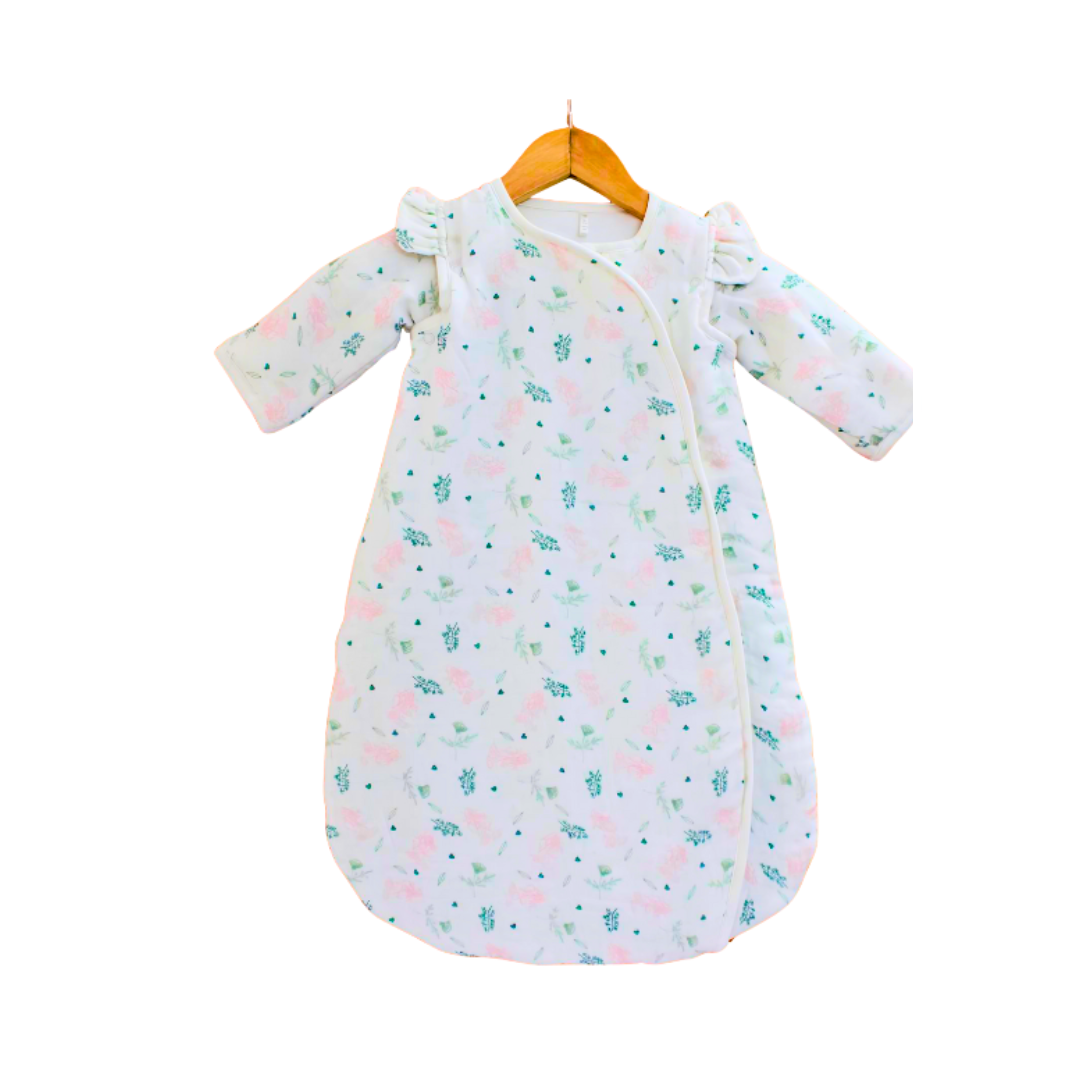 2.5 TOG 100% Cotton Sleep Sack, Floral Baby Wearable Blanket for 0-6 Month, 67x45 cm