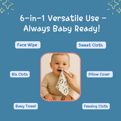Organic Muslin Cotton Baby Napkins – Set of 12