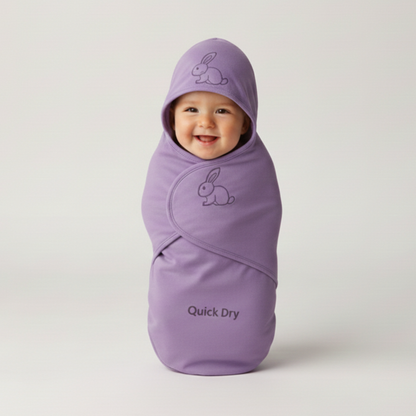 Bigmoon Adjustable Swaddle Wrap – Violet (0–6 Months)