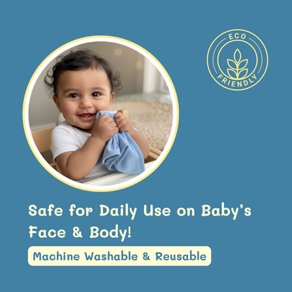 BIGMOON Muslin Cotton Baby wipes - 12 x 12 inch pack of 6