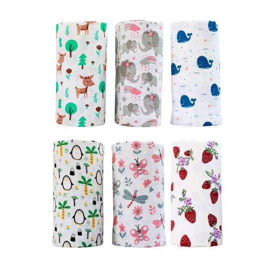 organic Muslin Baby Swaddle Set, Pack of 6