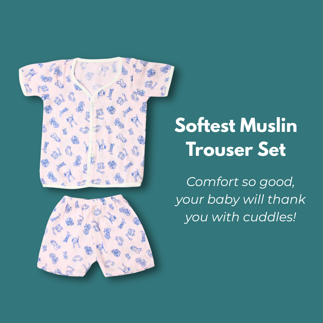 Tiny Travelers Muslin Cotton Trouser Set – Soft Baby Wear
