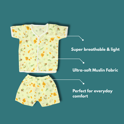 Sky Snuggles Muslin Cotton Trouser Set  – Soft Baby Wear