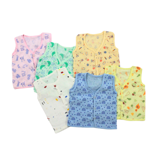 100% Cotton Muslin Button Jabla for Newborns & Infants | Pack of 5