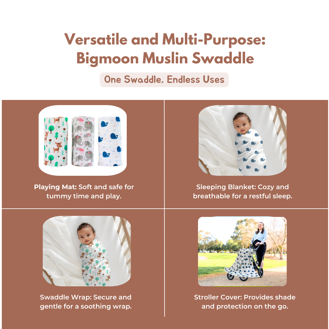 organic Muslin Baby Swaddle Set, Pack of 6