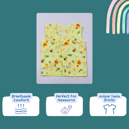 100% Cotton Muslin Button Jabla for Newborns & Infants | Pack of 5