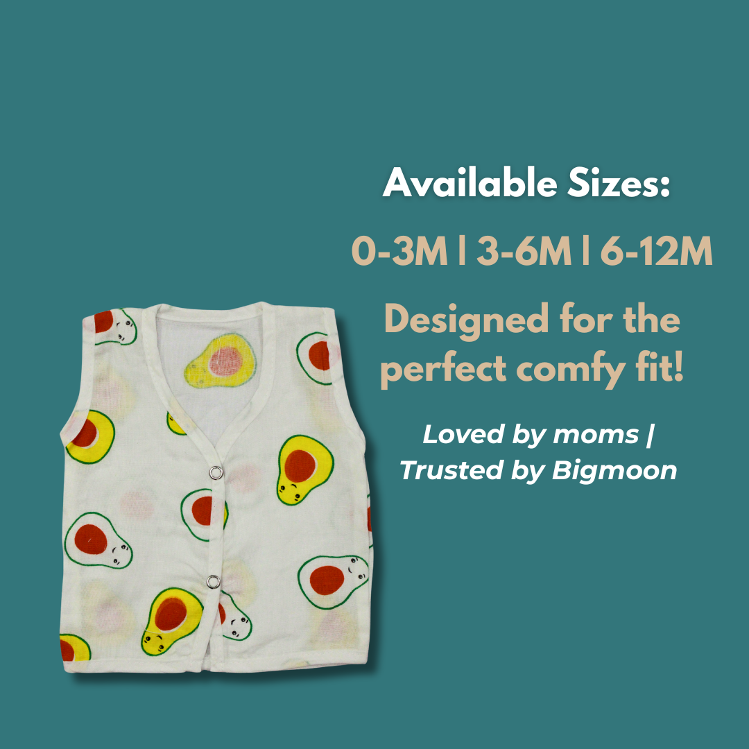 100% Cotton Muslin Button Jabla for Newborns & Infants | Pack of 5