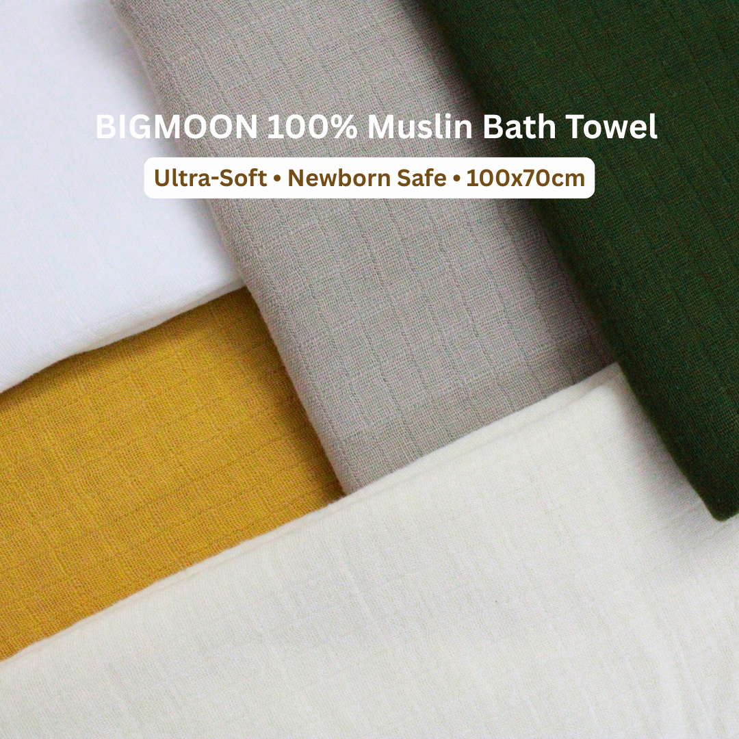 Muslin Baby Bath Towels (Pack of 5), 100×70 cm | Newborn to Toddler