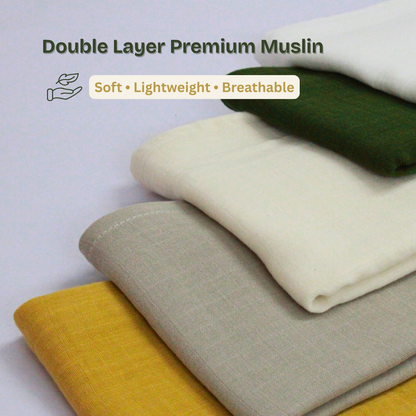 Muslin Baby Bath Towels (Pack of 5), 100×70 cm | Newborn to Toddler