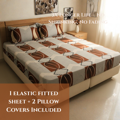 BigMoon Autumn Geo – Cotton Elastic Fitted Sheet (72x78x14")