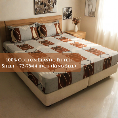 BigMoon Autumn Geo – Cotton Elastic Fitted Sheet (72x78x14")